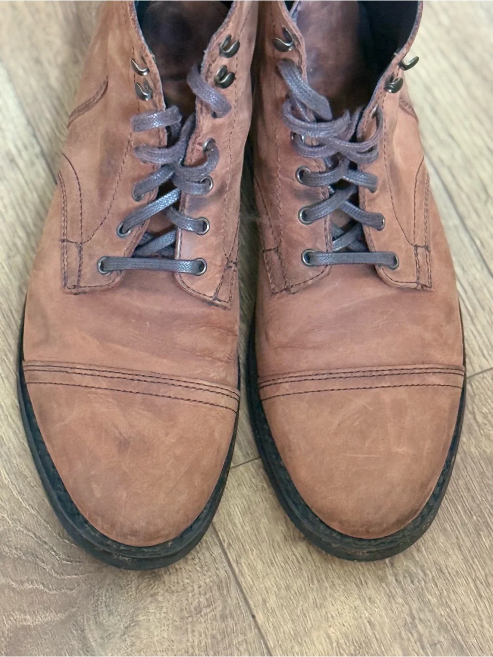 Thursday Captain Boots Men 10.5 Terracotta Brown Leather Cap Toe Lace Up